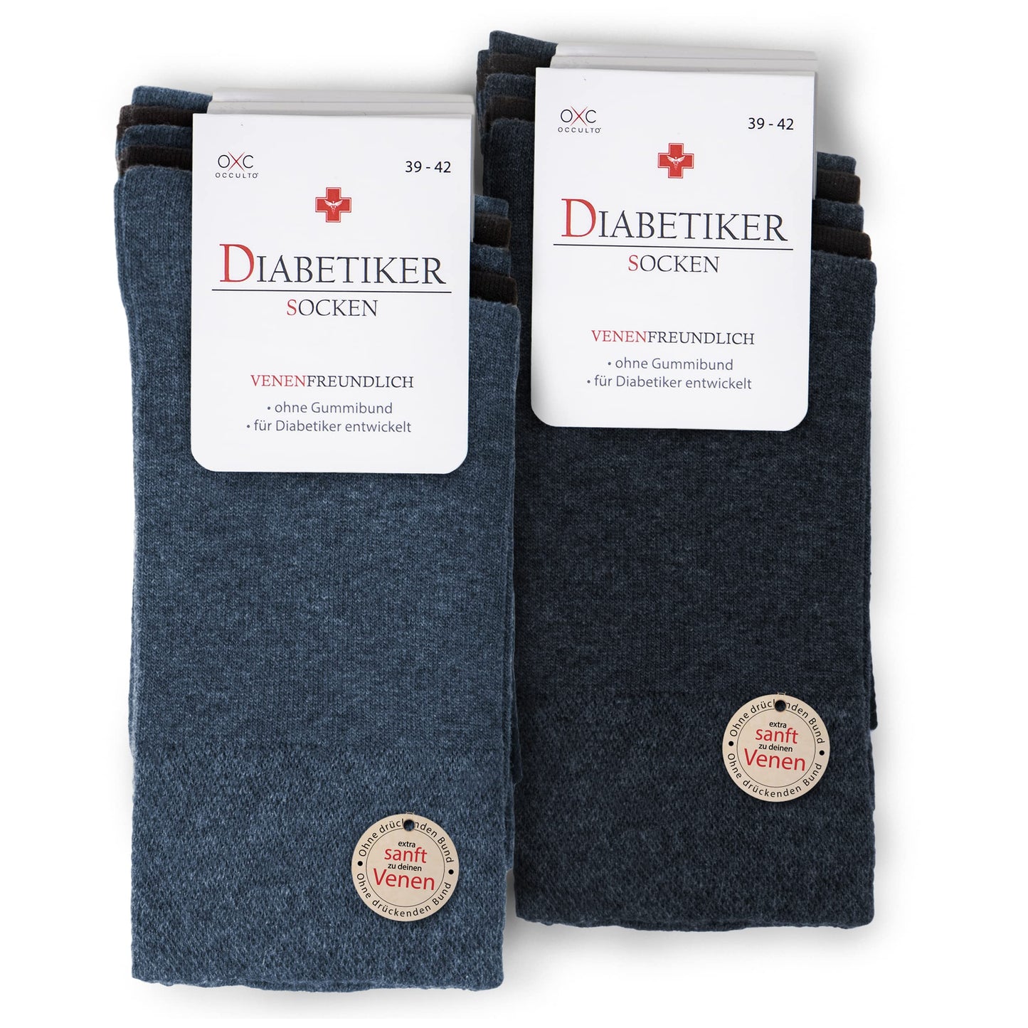 Okkulte 10 Paar nahtlose diabetische Socken für Männer ohne elastischen Bund aus Baumwolle