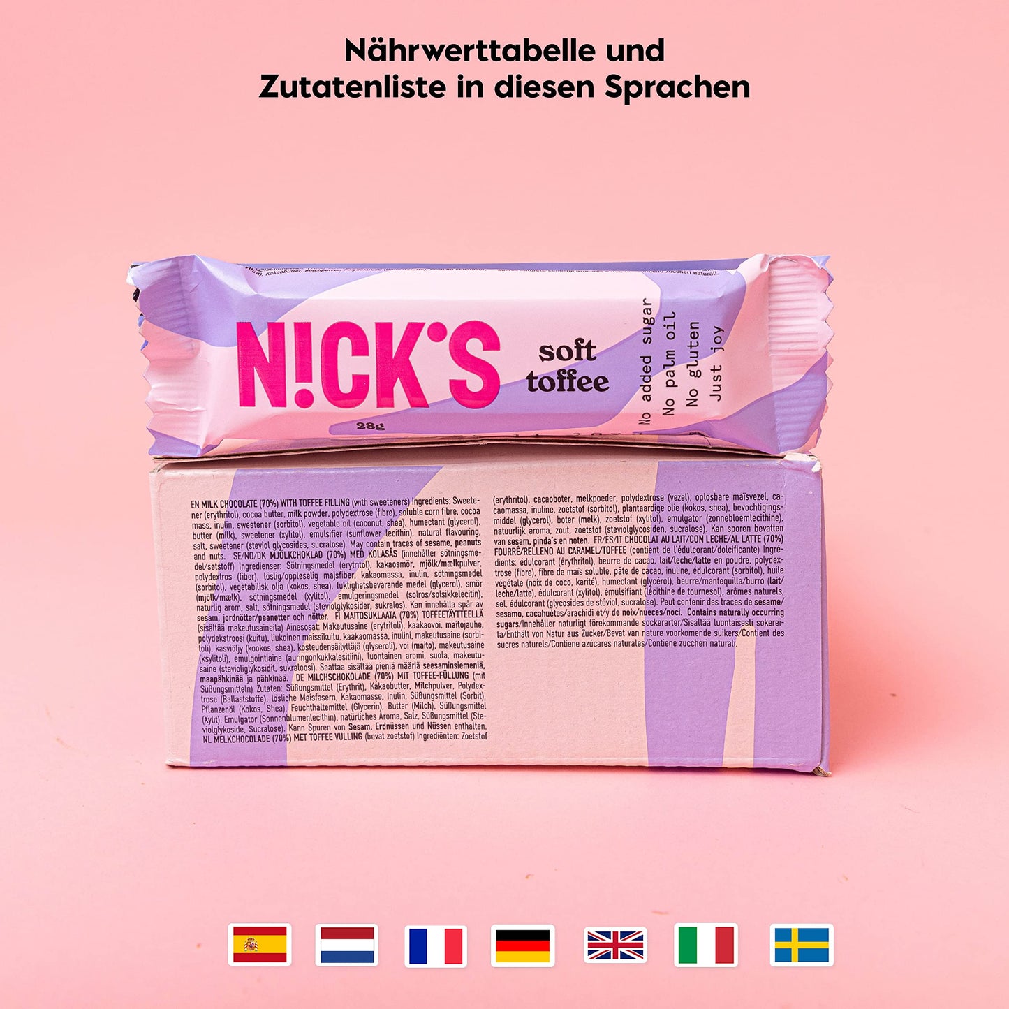 Nicks Keto Bar Peanuts N Fudge, snack al caramello di cioccolato, 175 calorie, 3,9 carboidrati netti, senza zucchero aggiunto, senza glutine, dolci a basso contenuto di carboidrati (15x40g)