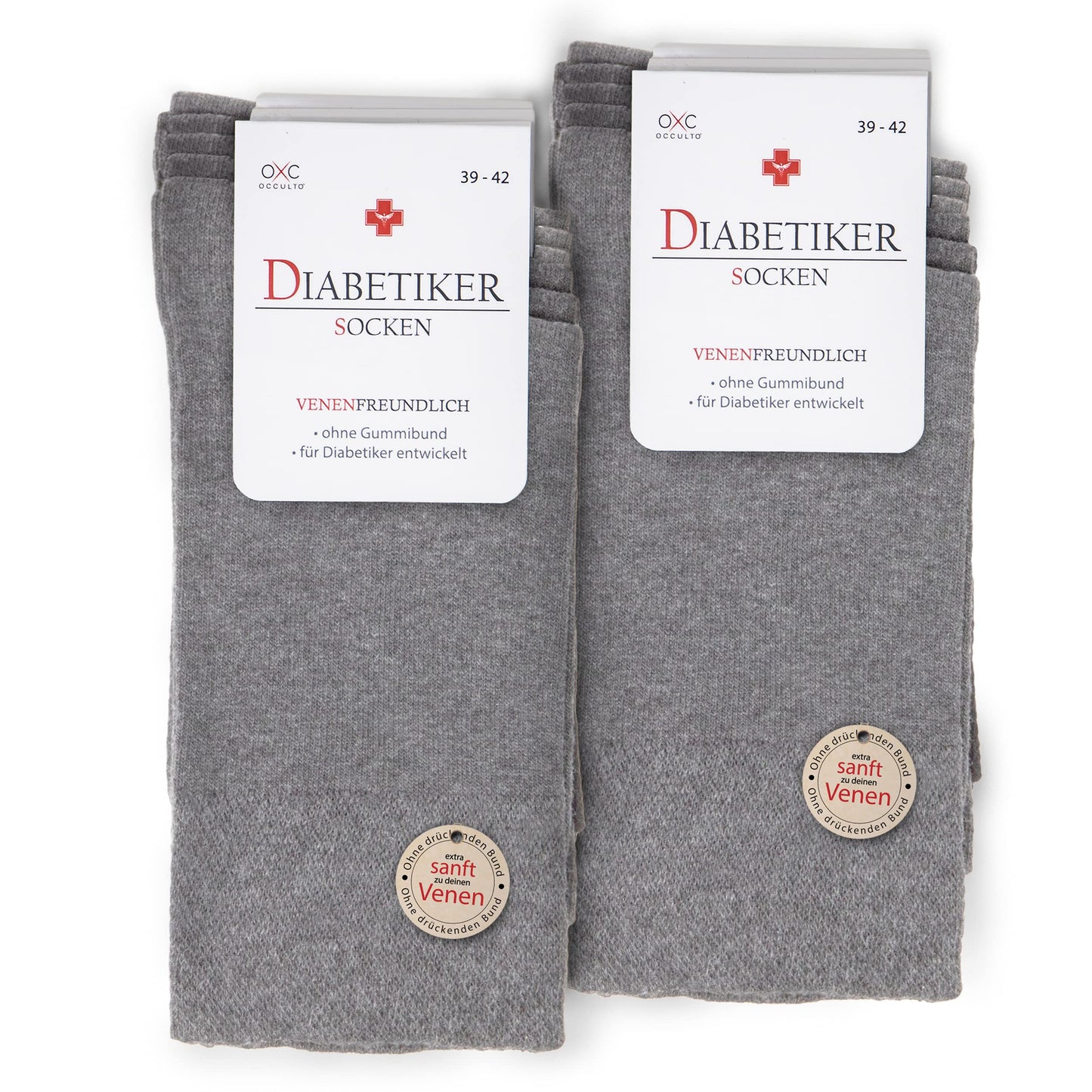 Occulto 10 pairs of seamless diabetic socks for men without elastic waistband made of cotton