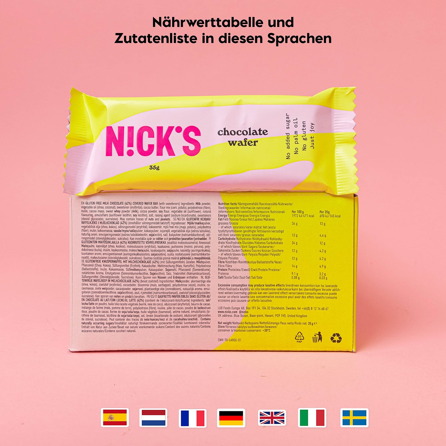 Nicks keto barer peanøtter n fudge, sjokolade peanøtter karamell snacks, 175 kalorier, 3,9 netto karbohydrater, ingen tilsatt sukker, glutenfri, lavkarbohydrater (15x40g)