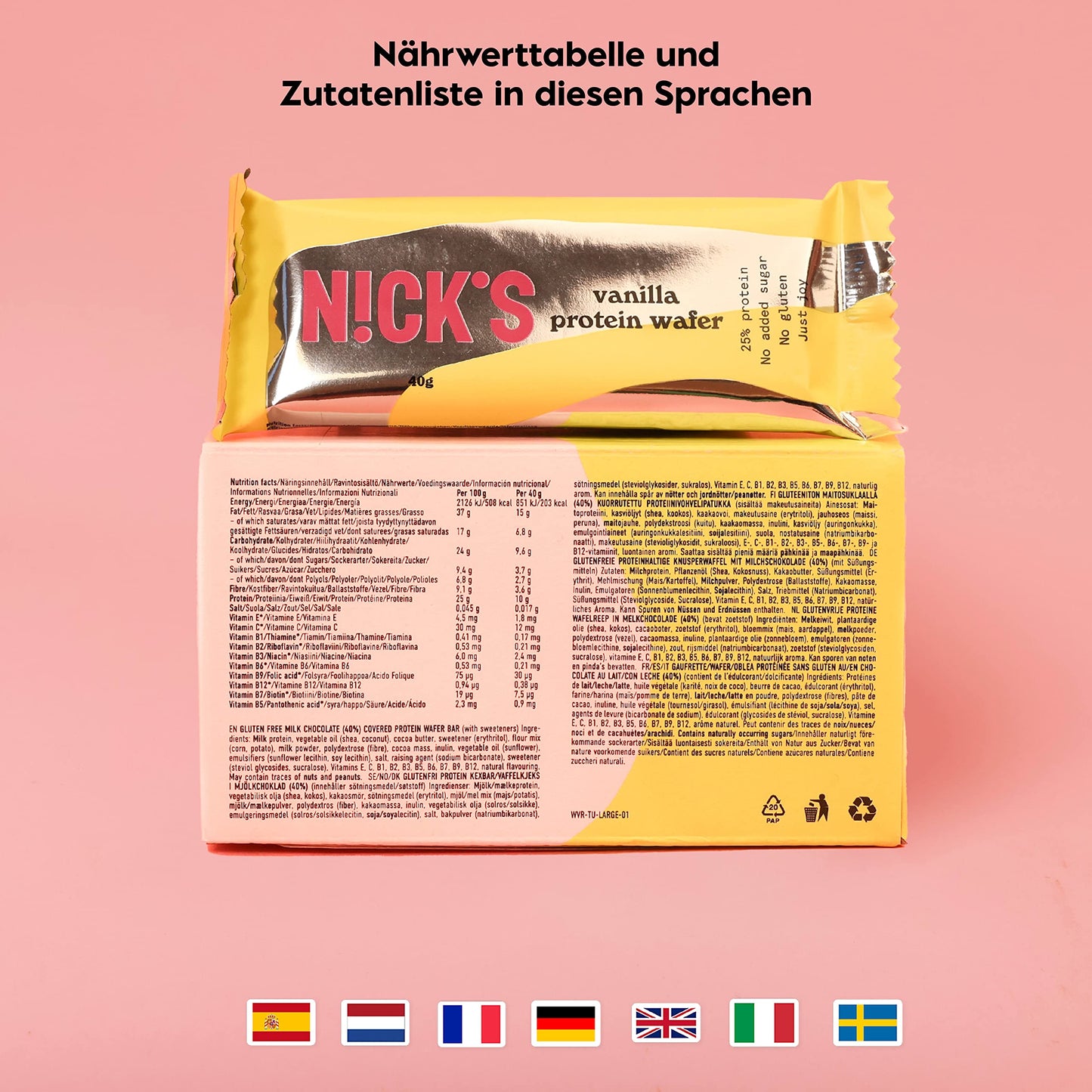 Nicks Keto Bars Erdnüsse N Fudge, Schokoladen Erdnüsse Karamell -Snacks, 175 Kalorien, 3,9 Nettokohlenhydrate, kein Zucker, glutenfrei, kohlenhydratarm (15 x 40 g)