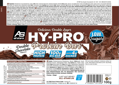 Alla stjärnor hy-pro bar dobbel chokolade 100g