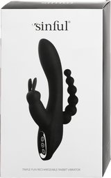 Vibrador de conejo Opladelig de Triple Triple Fun pecaminoso