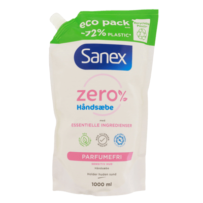 SANEX ZERO % FOLLED HåndSæBE 1000 ml RIFILTA