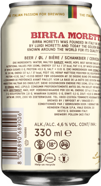 Birra Moretti 46% 24x033L