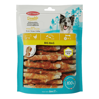 Best Friend Double Munchy Tyggepinde kylling 12cm 45pcs 440g