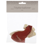 BALLON TILLYKKE RØ HV 6ST 25CM