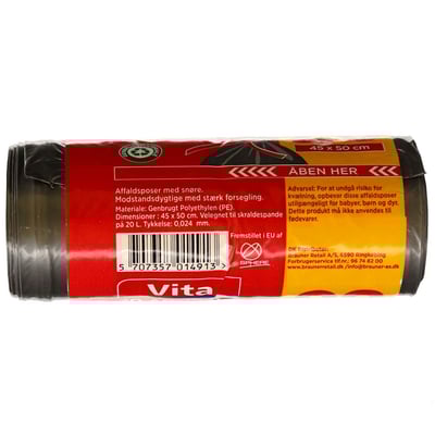 Vita 100 % återvunnet affaldsospose 20 l