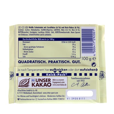 Ritter sport hvid croccante 100 g