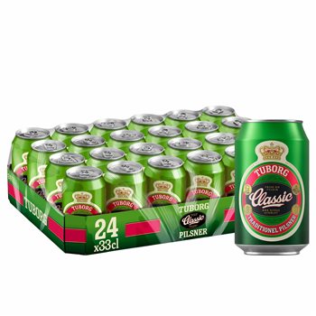 TUBORG CLASSIC PILSNER - Birra 4,6%, CAN 24x33Cl