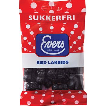 Evers sukkerfri søt lakris 70 g.