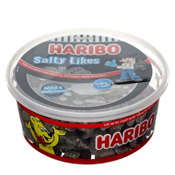 Haribo salt kan lide 800 g.