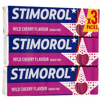 Stimorol Wild Cherry sin azúcar 3-paquete 42 g