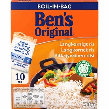 Ben's originale lange kornris i madlavningspose 500g