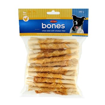 Bones di migliori amici con bastoncini da masticazione di pollo 260G.